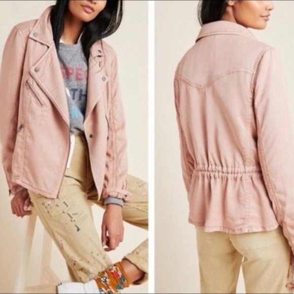 Marrakech Ronika Draped Pink Rose Moto Jacket - Picture 8 of 8